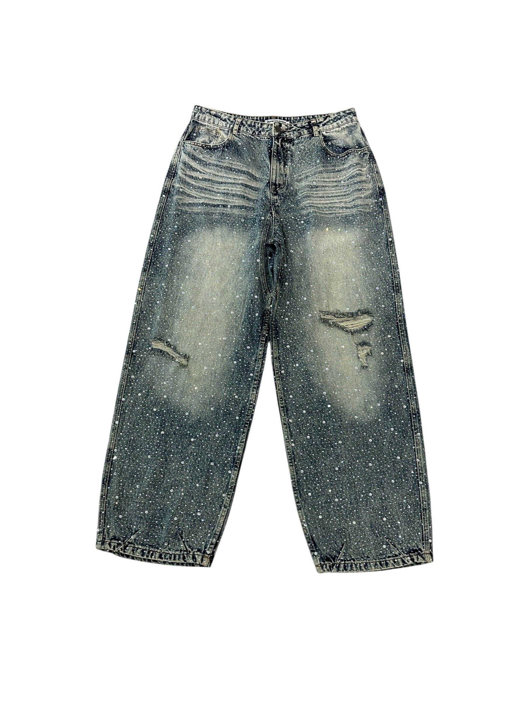 Vale Rhinestone Light Blue Washed Denim