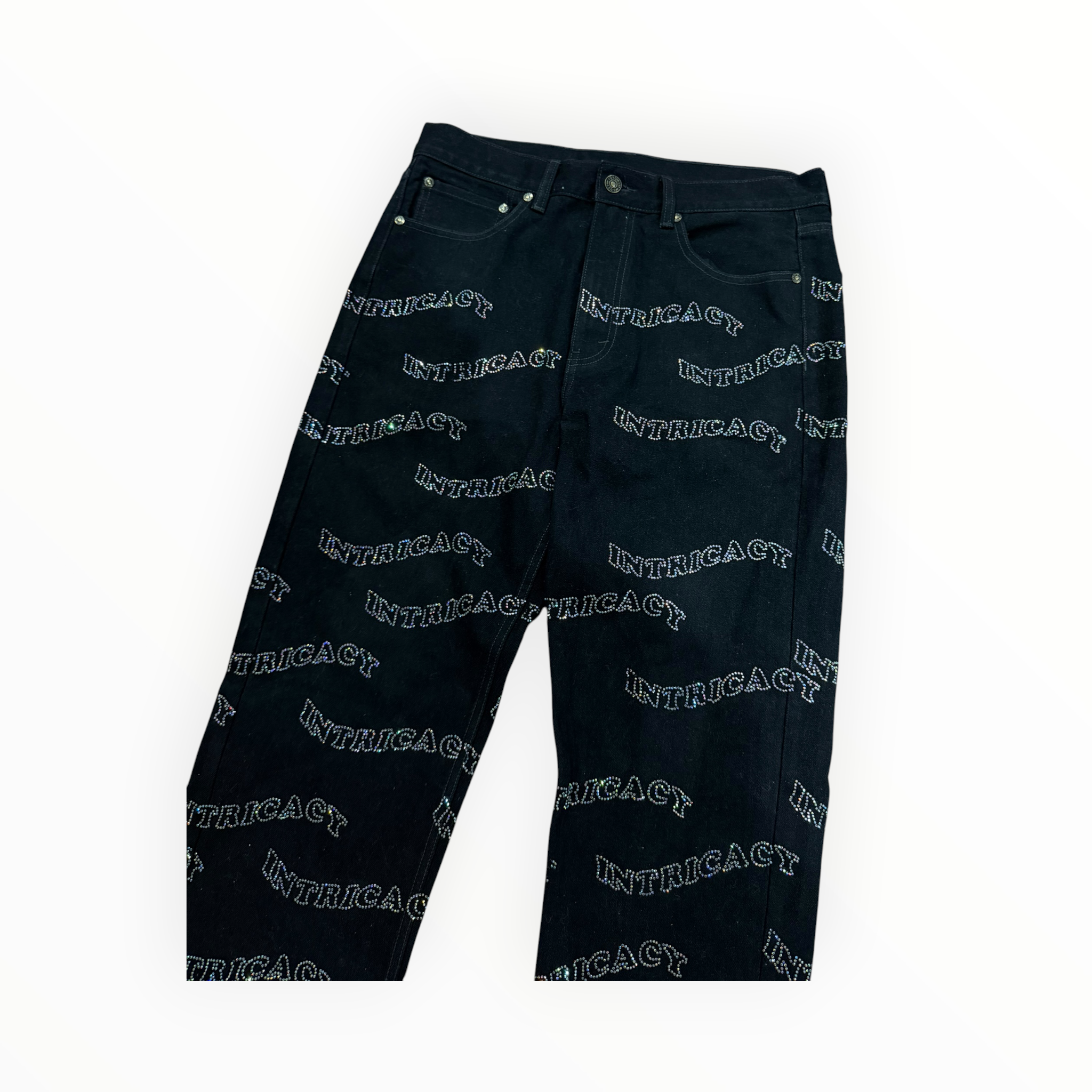 Lost Intricacy Rhinestone Denim Black