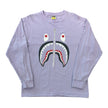 Bape Shark Zip Logo Long Sleeve Tee Purple