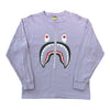Bape Shark Zip Logo Long Sleeve Tee Purple