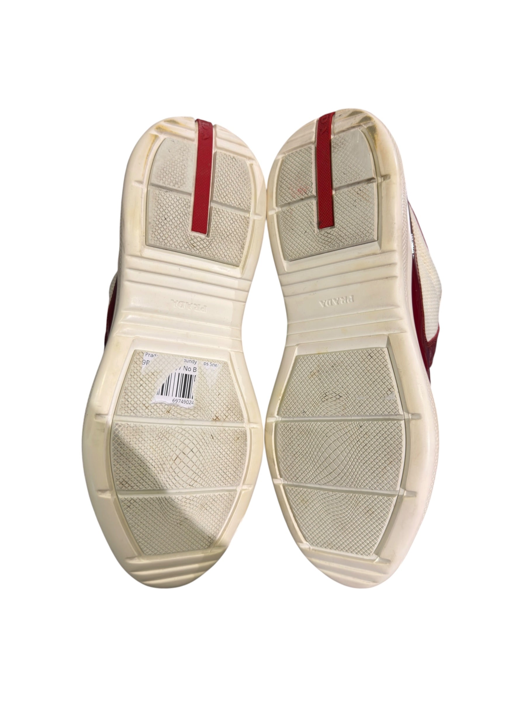 Prada American Cups Patent Maroon/White