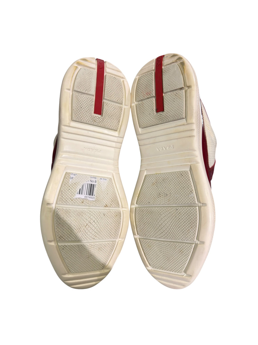 Prada American Cups Patent Maroon/White