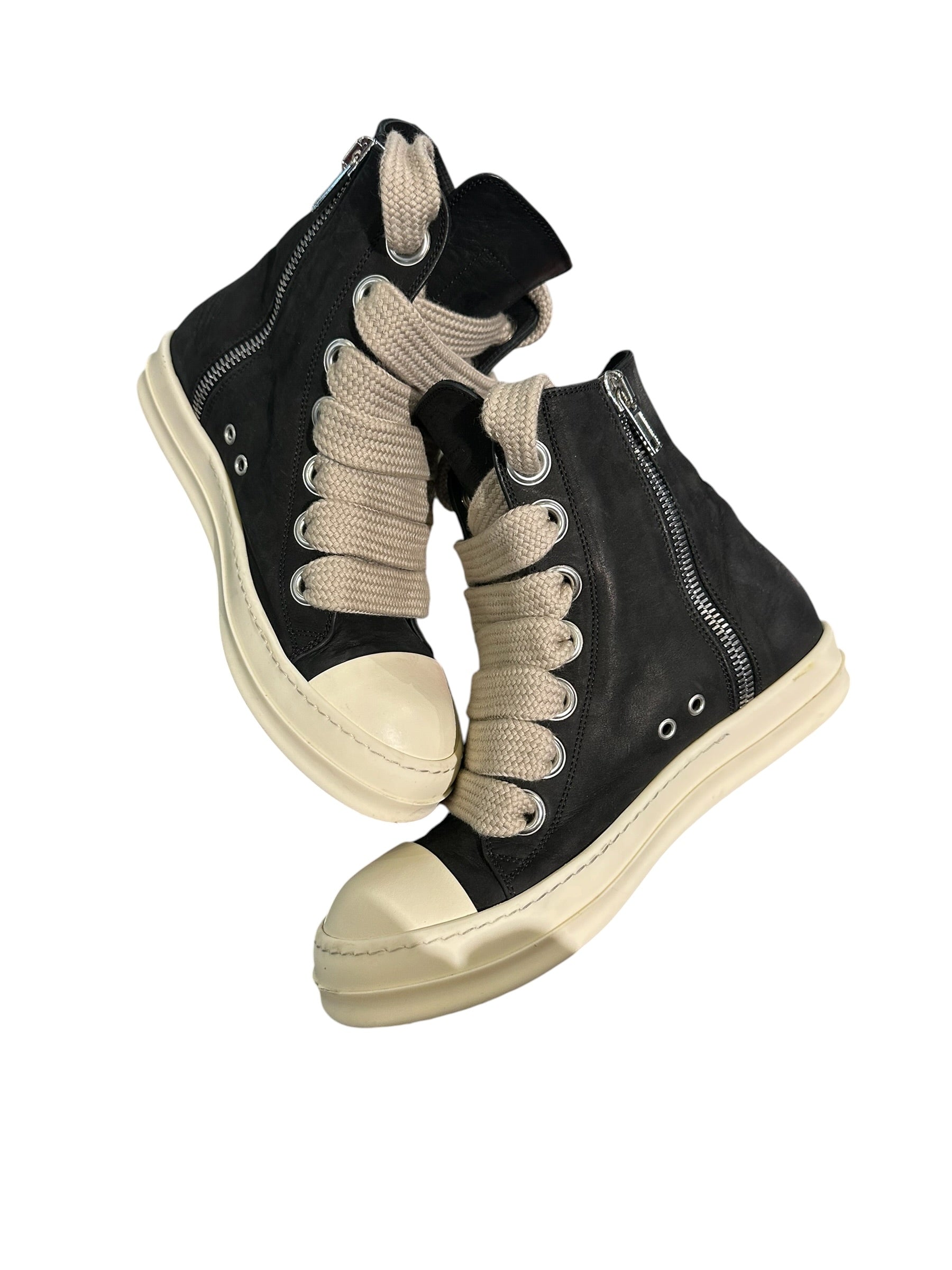Rick Owen Ramone Suede Leather Jumbo Lace Black