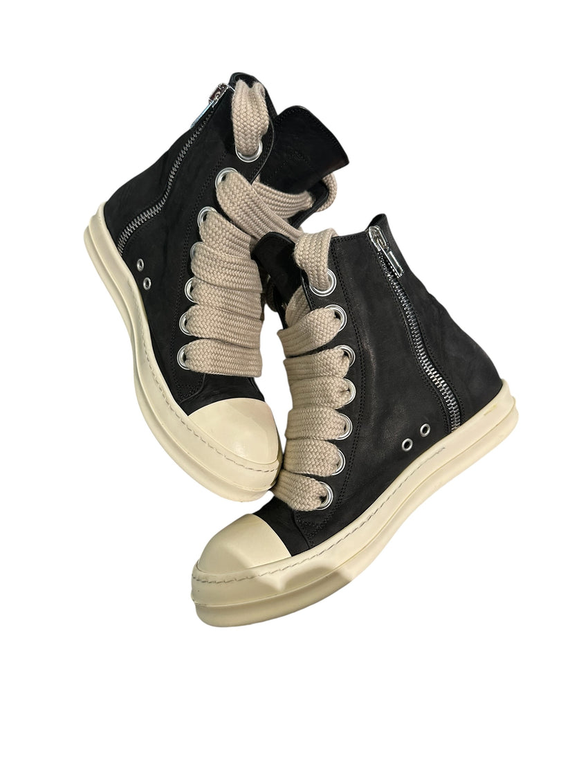 Rick Owen Ramone Suede Leather Jumbo Lace Black