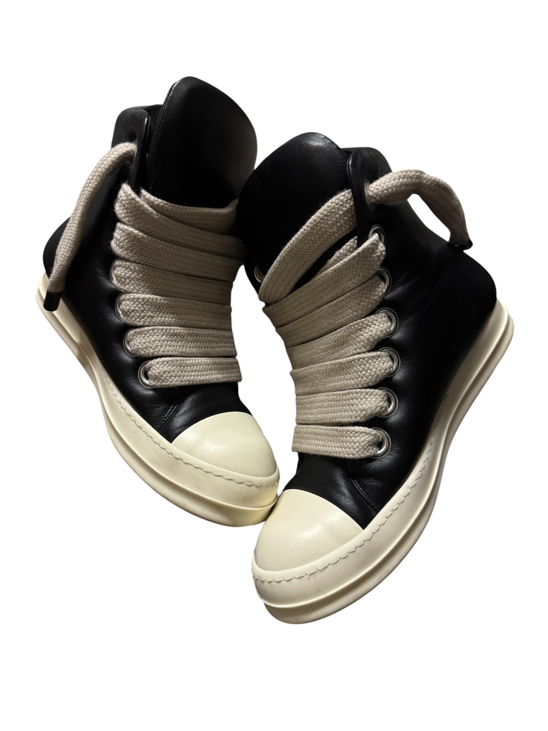 Rick Owens Black Milk Ramone Jumbo Lace Sneakers