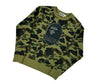 Bape Big Head Green Camo Crewneck