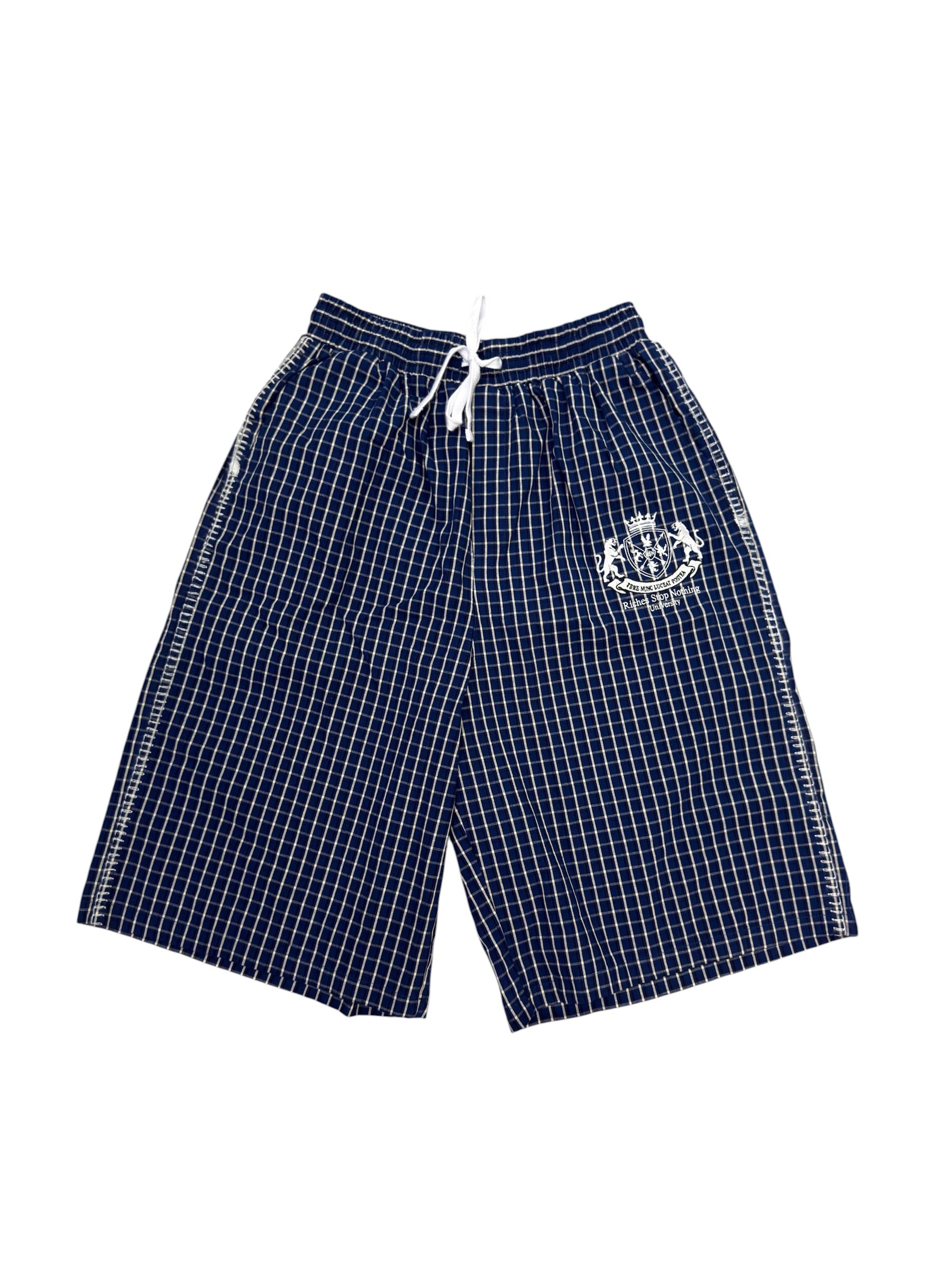 Riches Stop Nothing 3/4 Plaid Shorts Blue