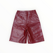 Greater Days Red Leather Shorts