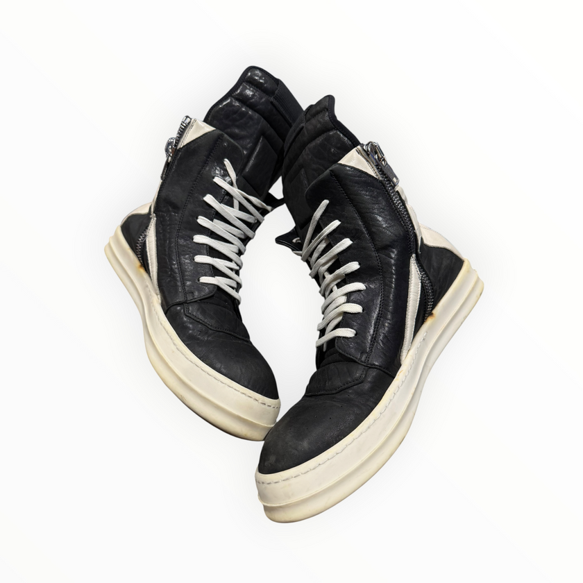 Rick Owens Geobasket Hightop Leather Black