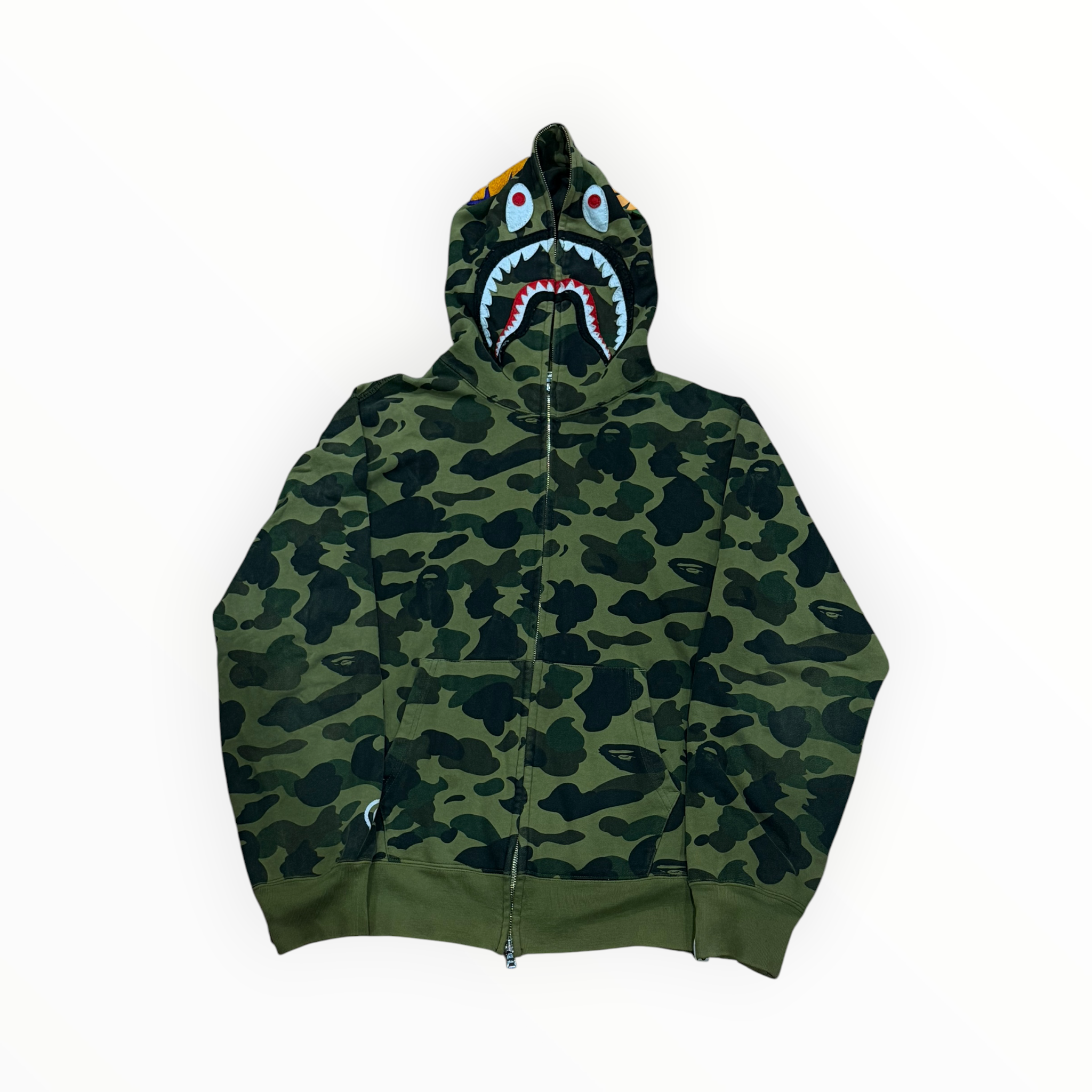 BAPE 1st Camo Shark Full Zip Hoodie Green