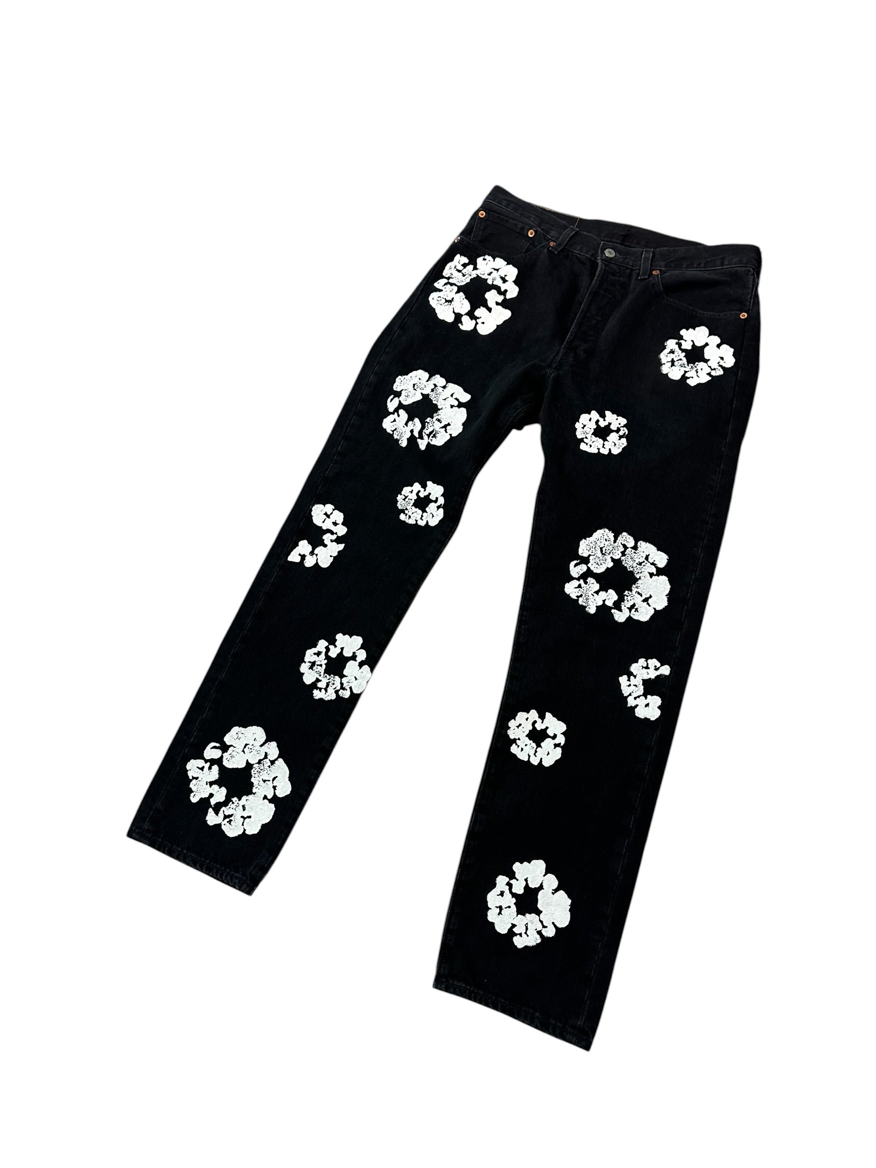 Denim Tears x Levi Cotton Wreath Denim Jeans Black
