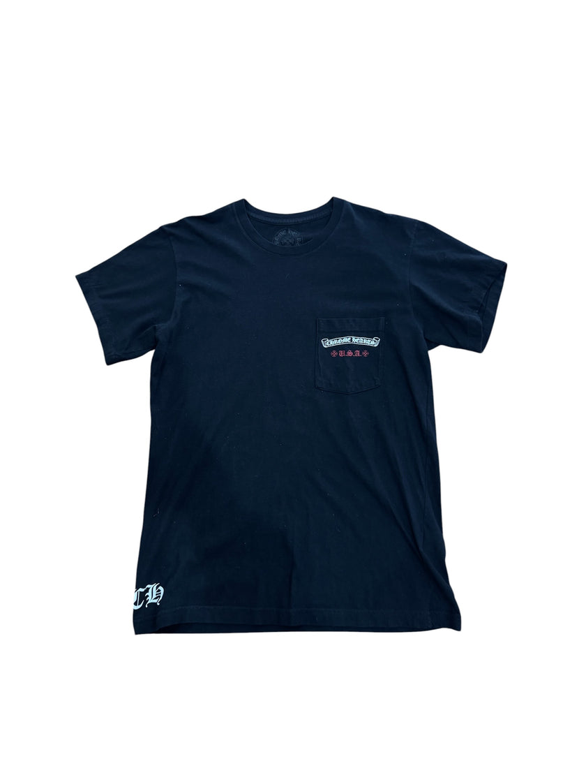 Chrome Hearts Black American Flag Short-Sleeve Tee