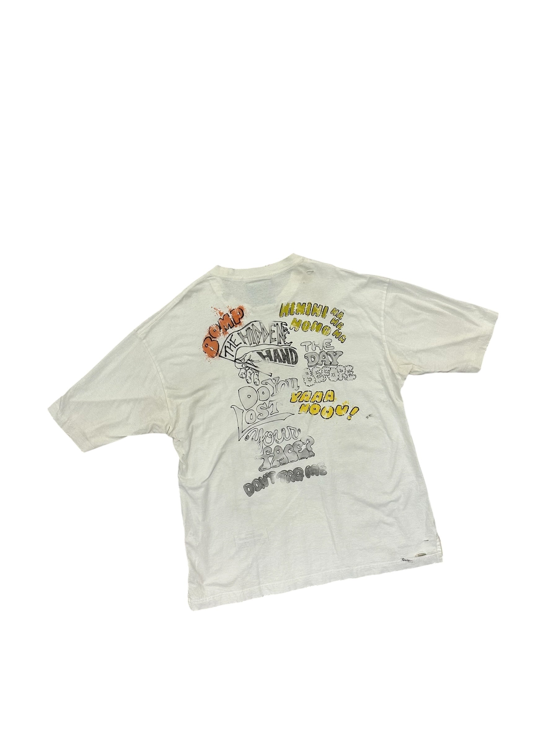 Maison Mihara Yasuhiro Bear Printed Distressed Tee White