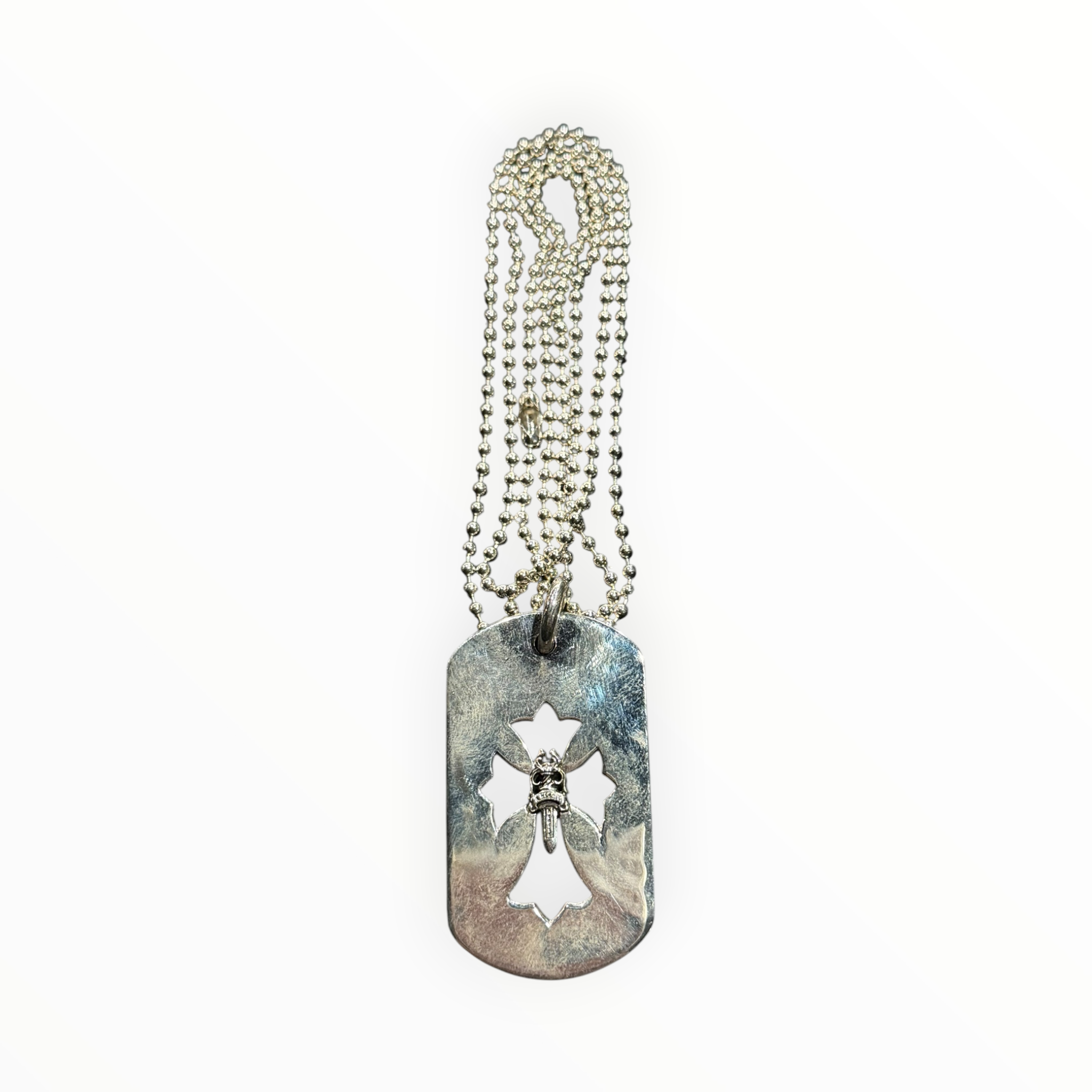 Chrome Hearts Dagger Dog Tag Necklace