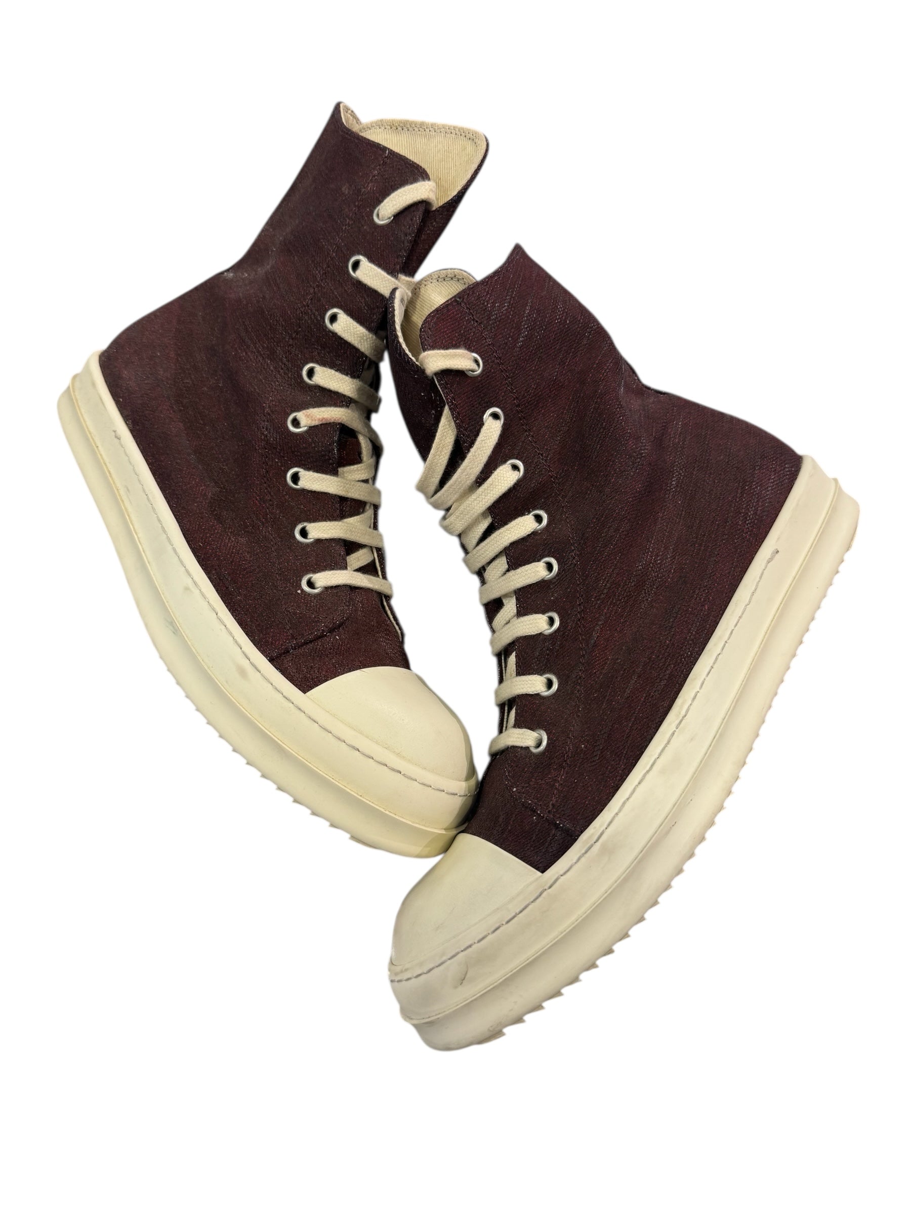 Rick Owens DrkShdw Waxed High Top Canvas (Scab Wax/Milk)