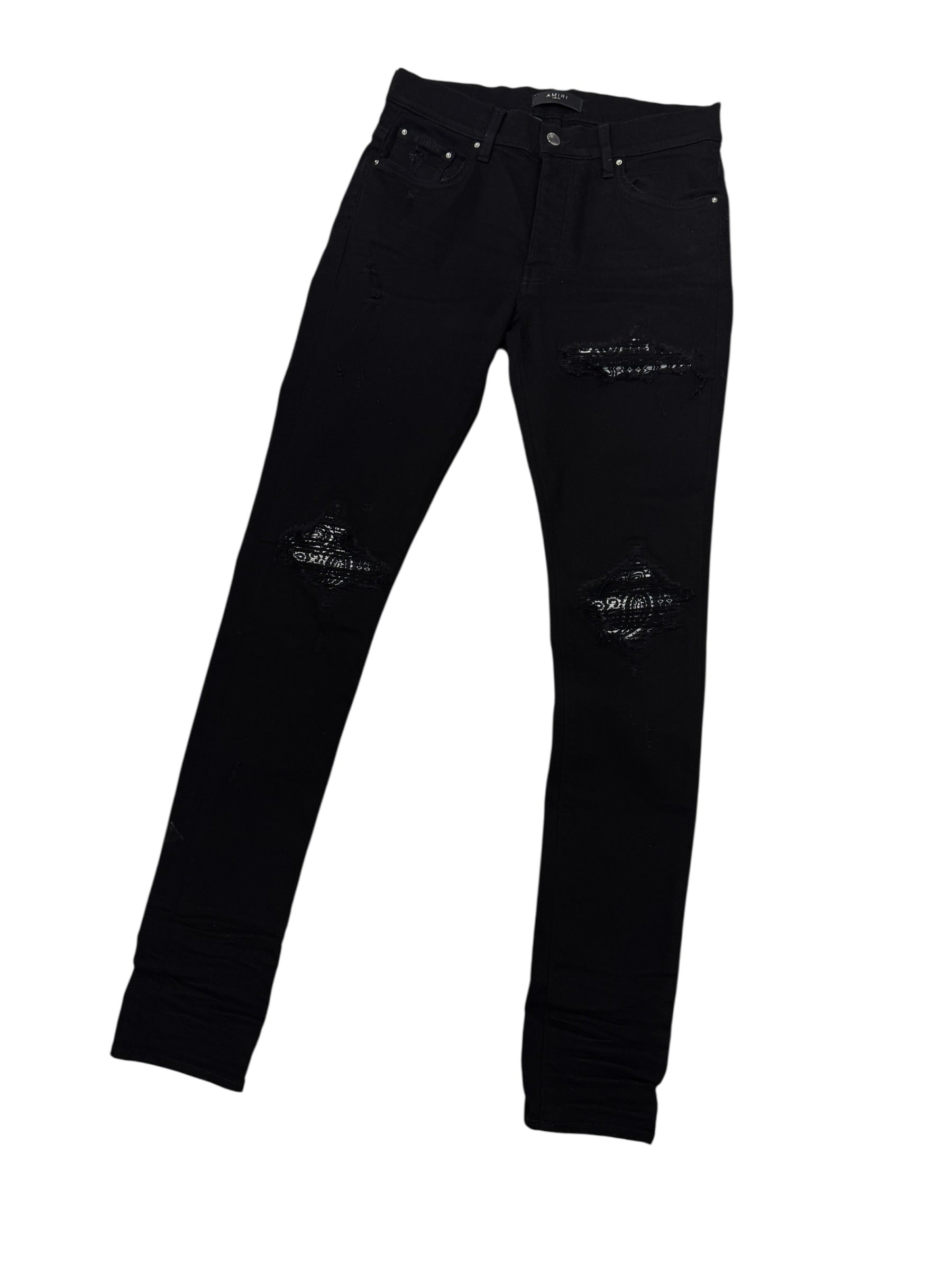 Amiri MX1 Paisley Black Denim