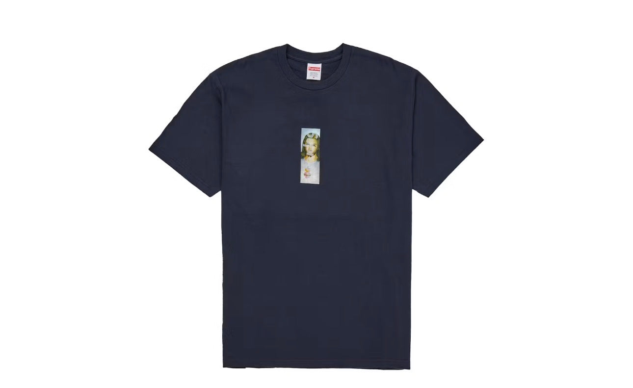 Supreme Prayer Card Box Logo Tee Navy