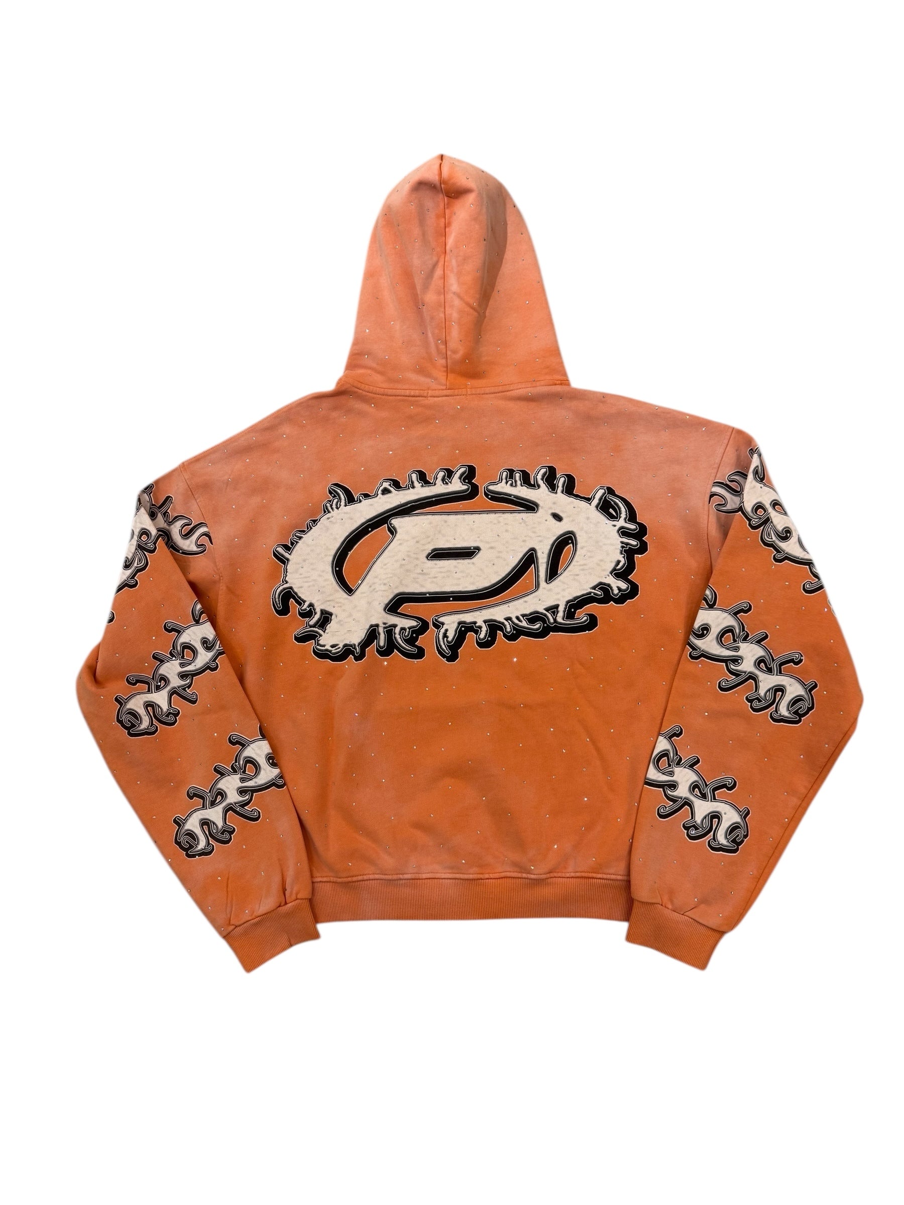 Prestige Flames Pullover Hoodie Orange
