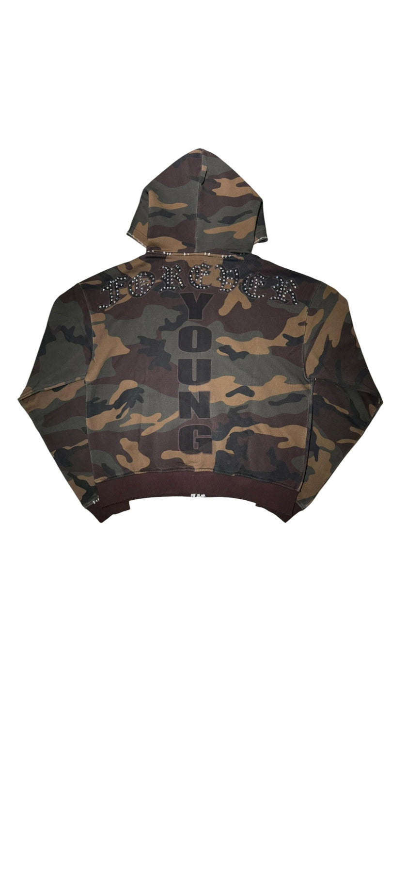 Daven Homme Forever Young Camo Zip Up Hoodie