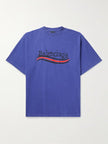 Balenciaga Political Campaign Logo Tee Blue