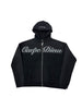 Carpe Diem Cursive Logo Zip Up Black