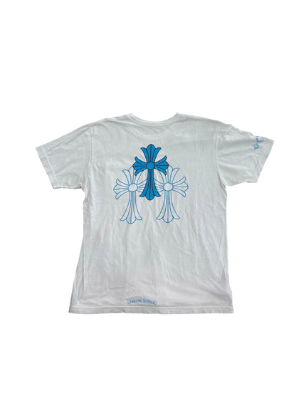 Chrome Hearts Triple Cross Horseshoe Tee White/Blue