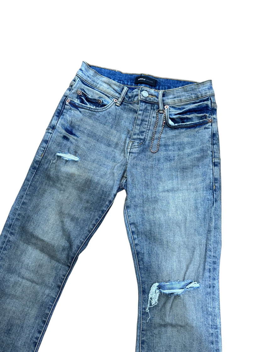 Purple Flare Denim Blue