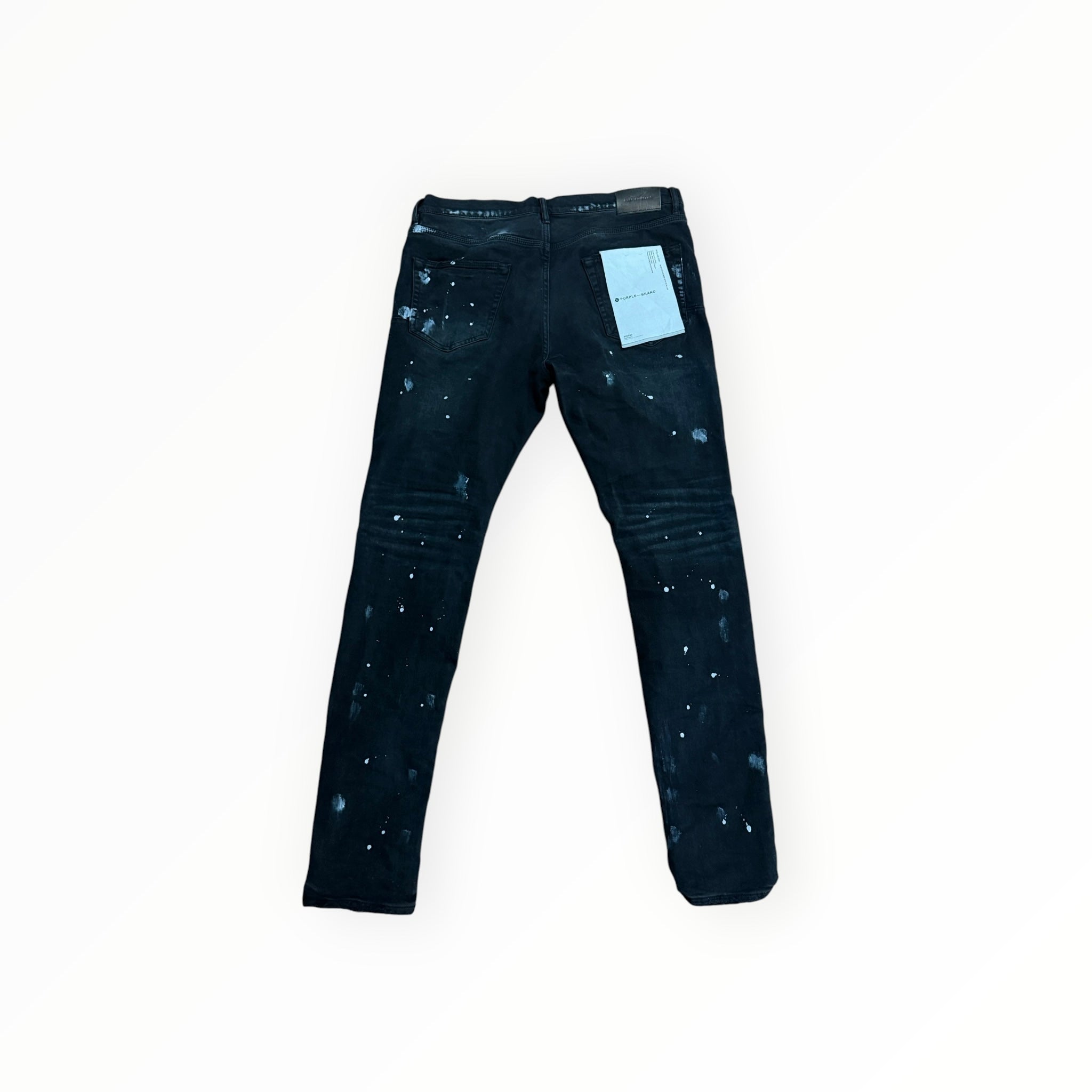 Purple Brand Black Resin Knee Slit Jean Black