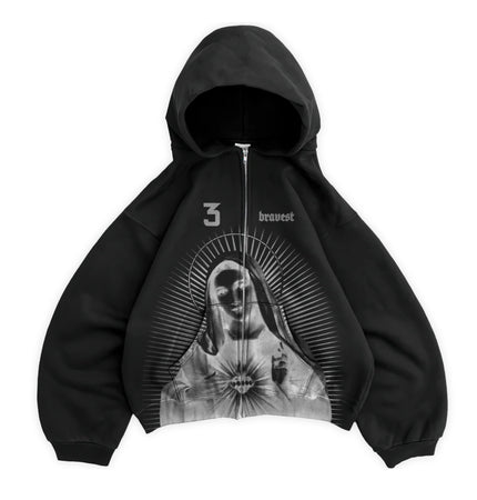 Bravest Studios Black Mary Zip Up Hoodie