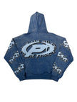 Prestige Flames Pullover Hoodie Blue