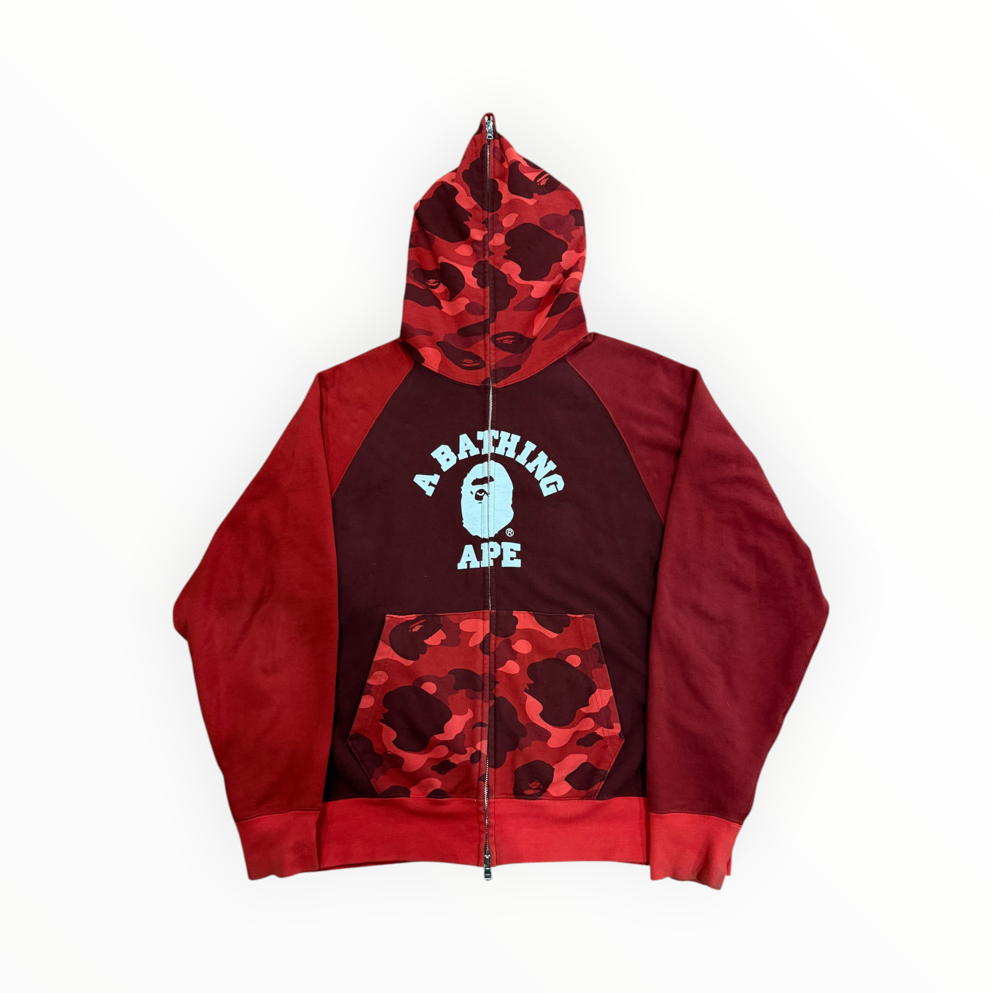 BAPE Color Camo Relaxed Fit Full Zip Hoodie Red