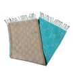Gucci GG Wool Teal/Tan Scarf