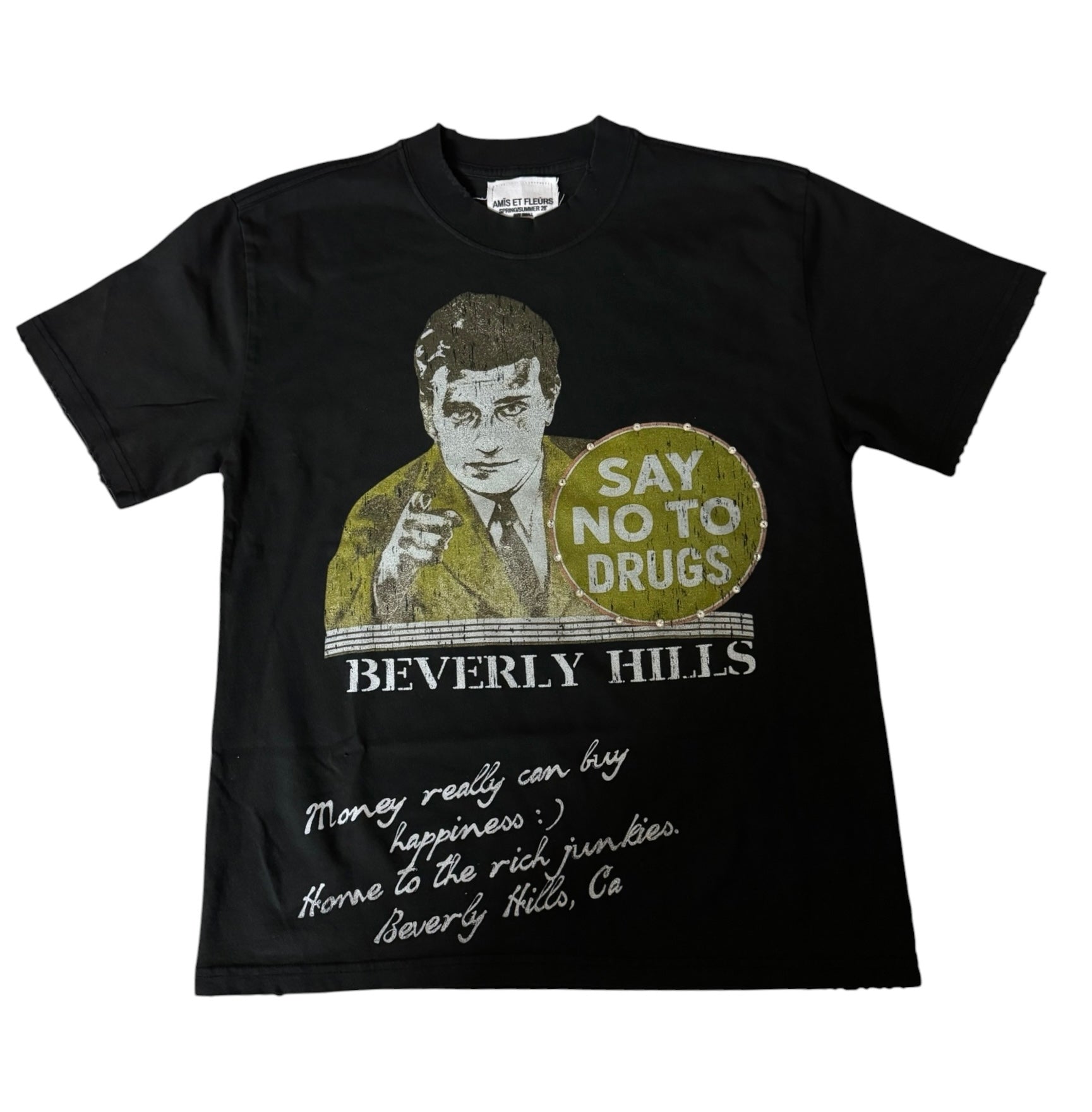 Amis Et Fleurs Rich Junkies Tee Black