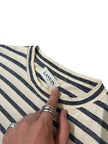 Lanvin Logo Tee Striped Beige/Blue