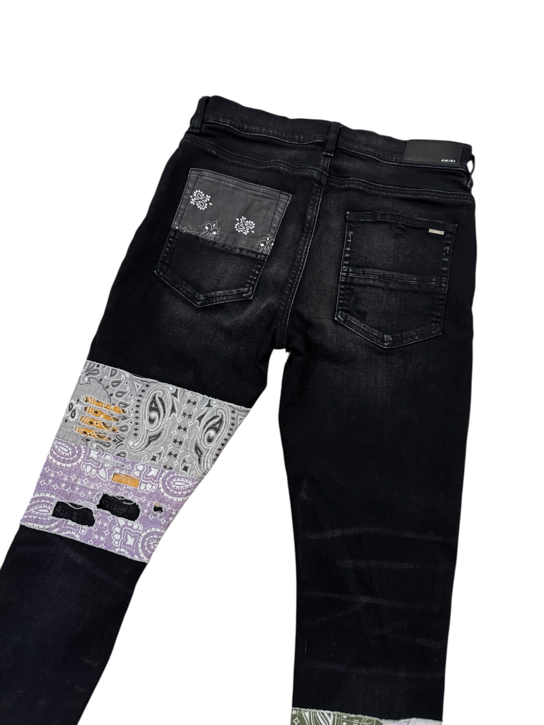 Amiri Bandana Art Patch Jean Aged Black