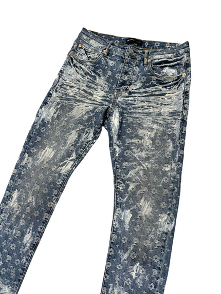 Purple Monogram Blue Denim