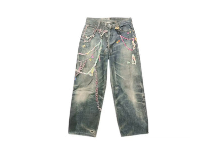 Acne Studios Vintage Chain Detail Loose Jeans Blue