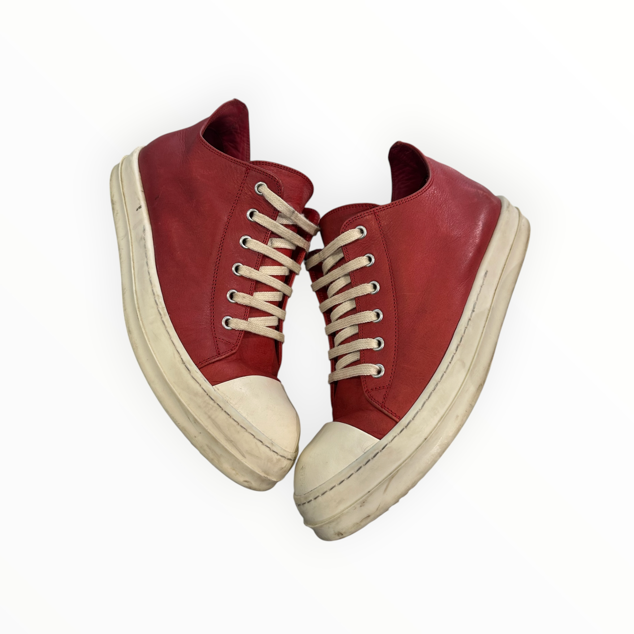 Rick Owens Ramones Low Cardinal/Milk (Sale)