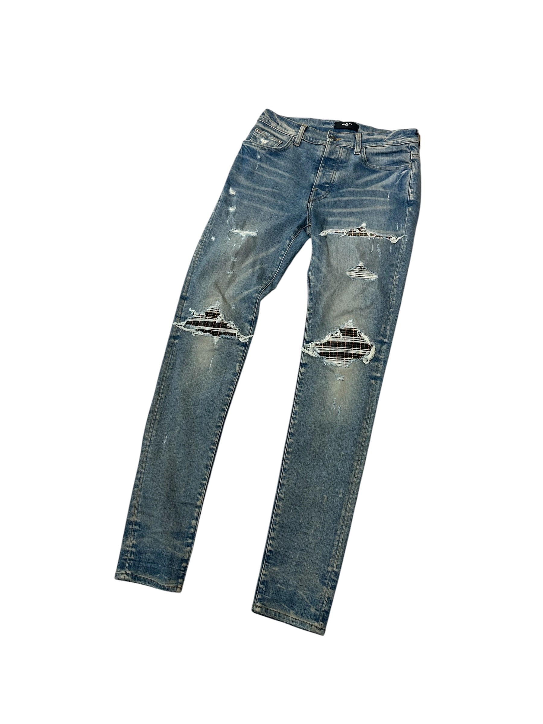 AMIRI MX1 Light Blue/Plaid Denim