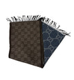 Gucci GG Wool Navy/Light Brown Scarf