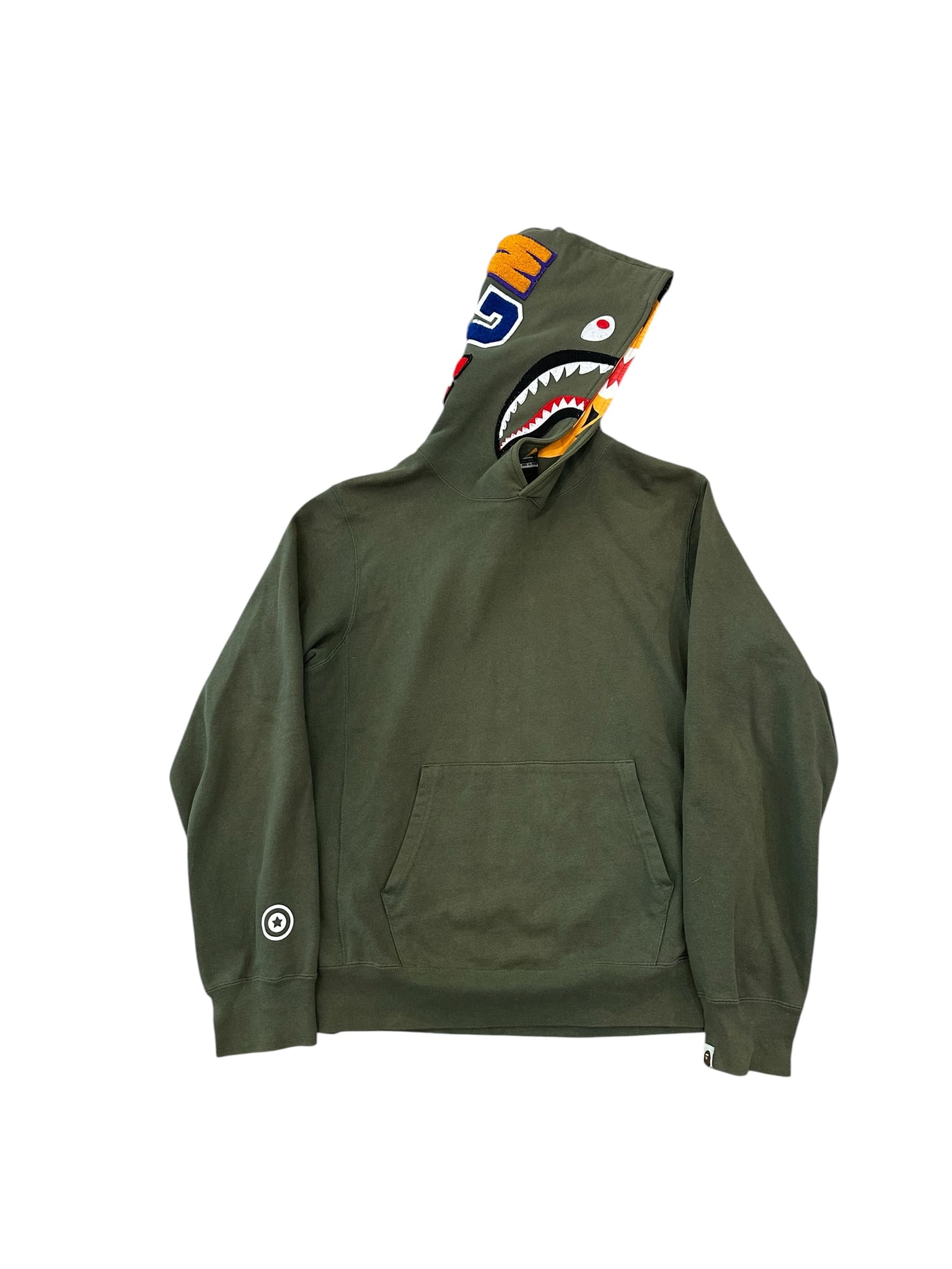 BAPE ABC Shark Pullover Olive Green