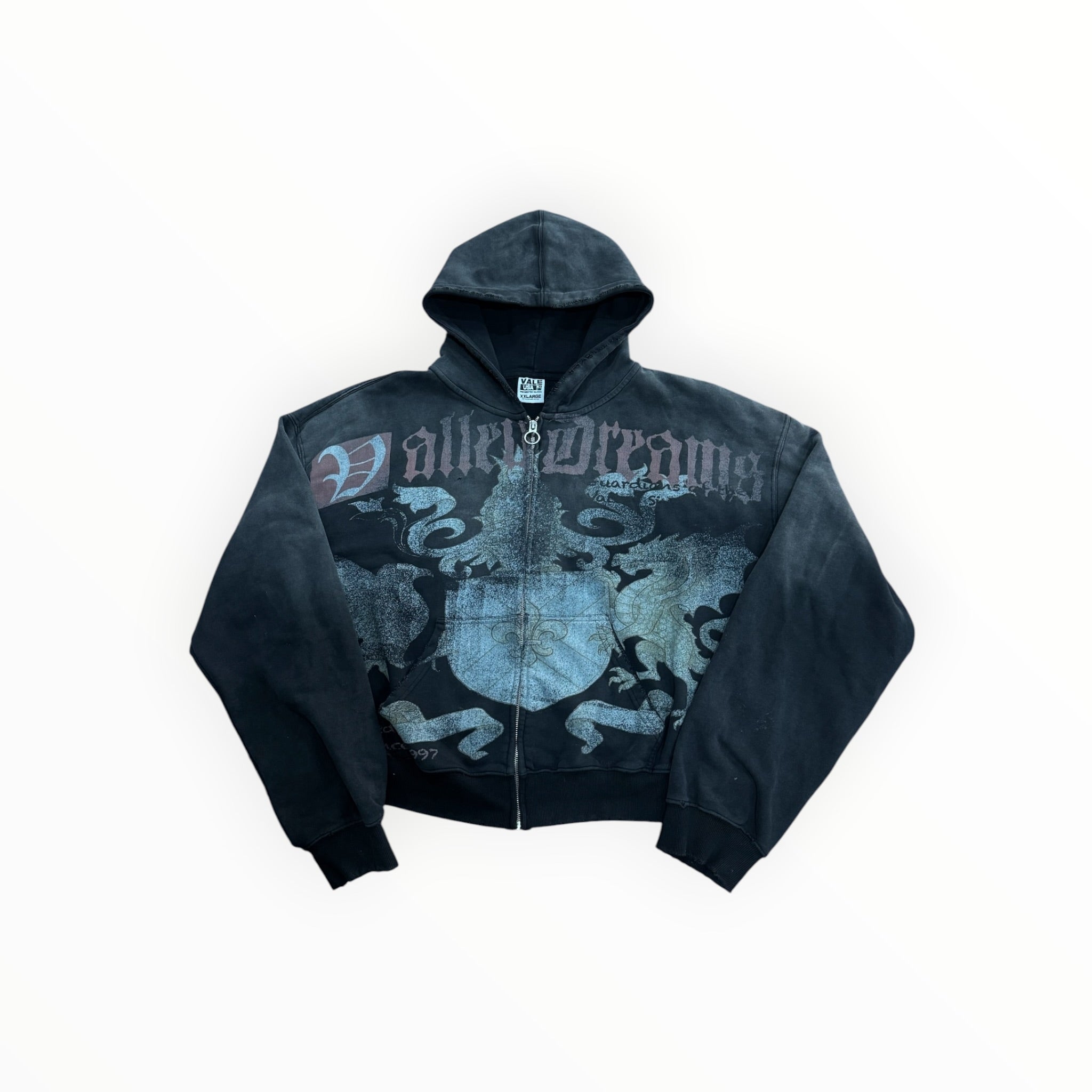 Vale Forever Vendetta Distressed Zip Up Hoodie