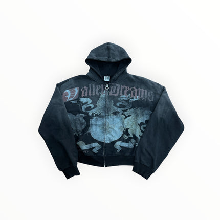 Vale Forever Vendetta Distressed Zip Up Hoodie