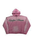 Carpe Diem Cursive Logo Zip Up Pink