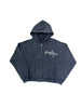 Prestige Diamond Washed Blue Zip Up Hoodie