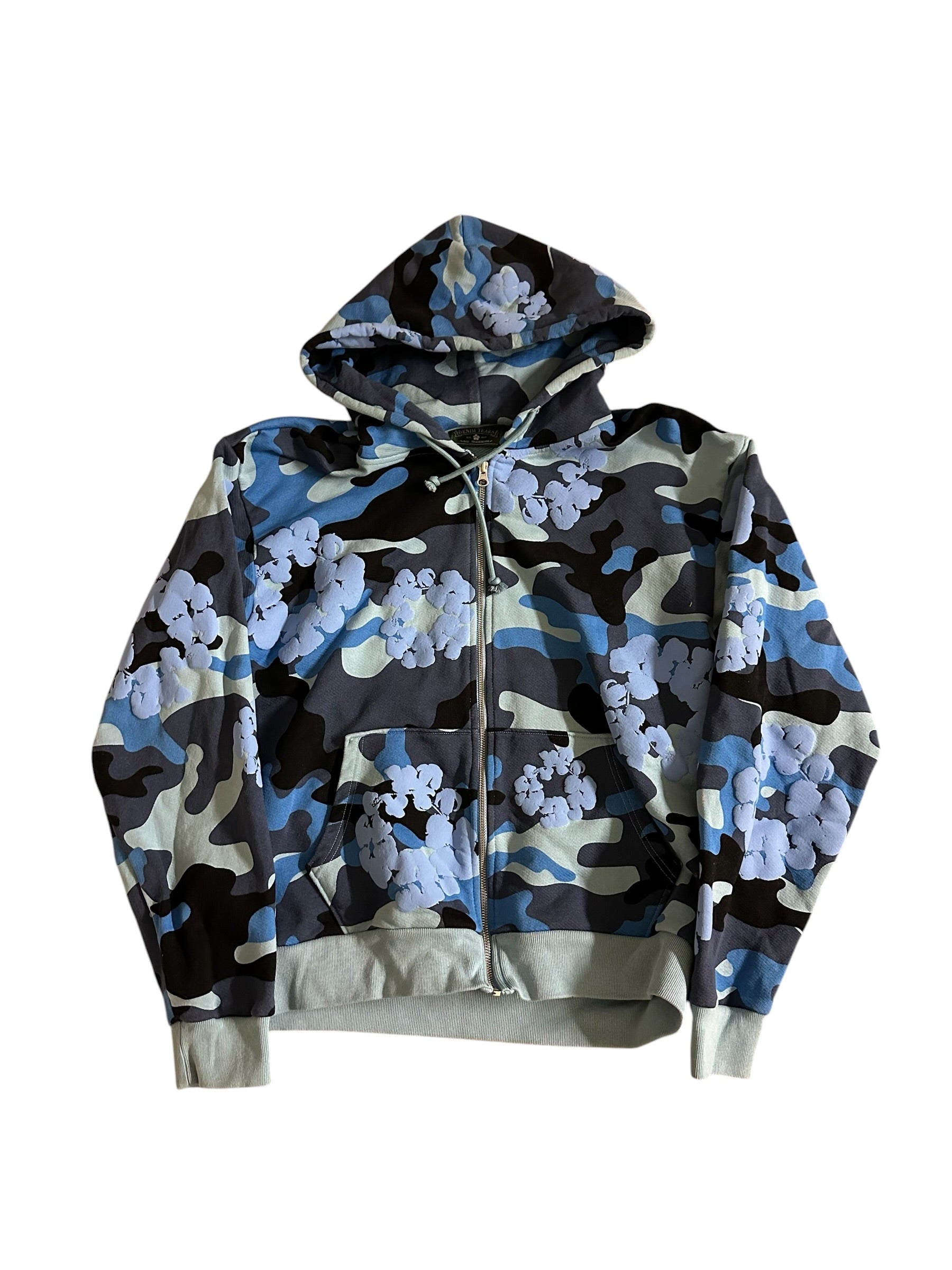 Denim Tears The Cotton Wreath Zip Sweatshirt Blue Camo