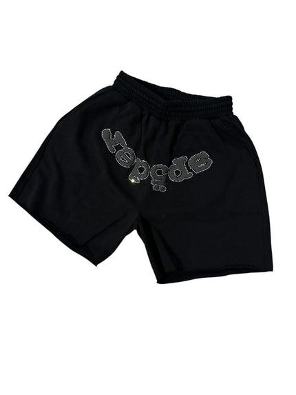 Sp5der OG Web Black Rhinestone Shorts