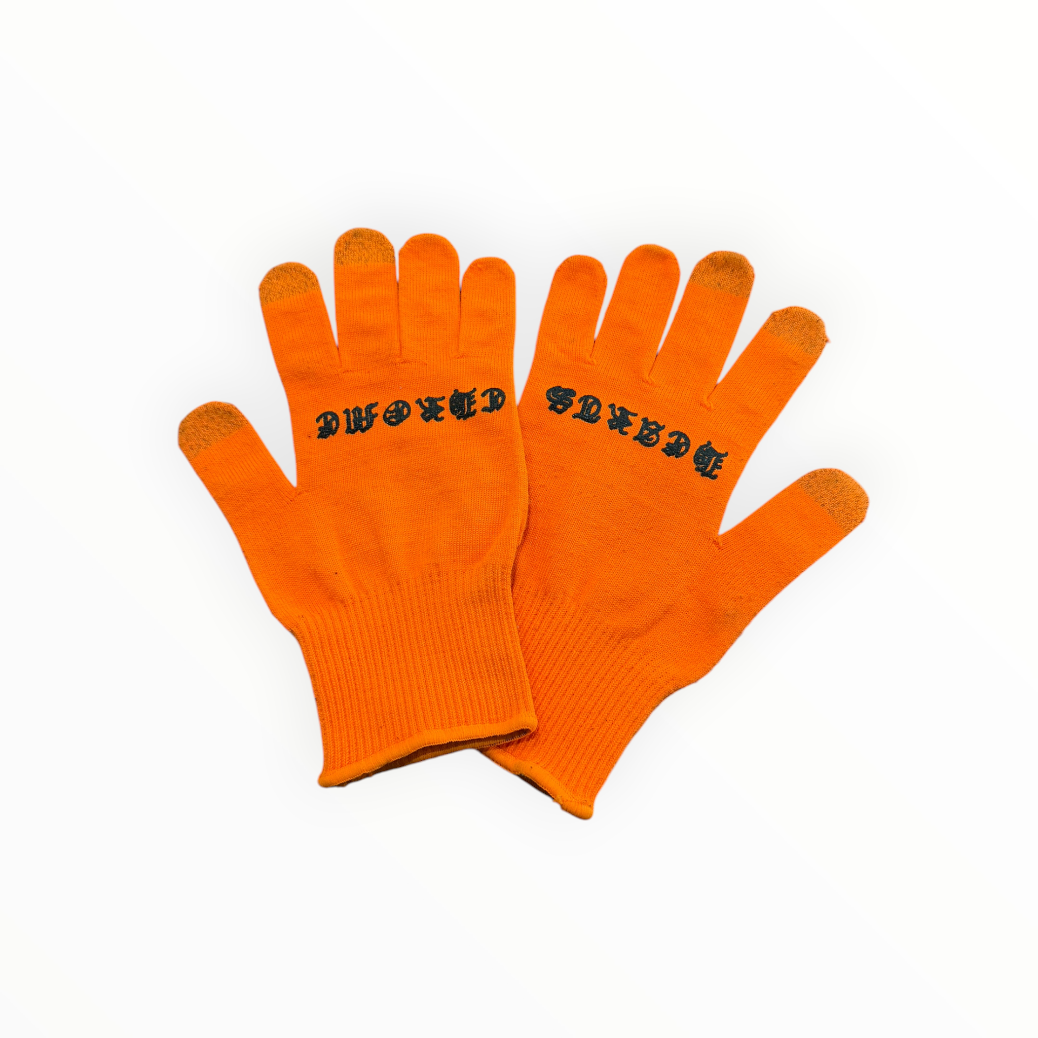 Chrome Hearts Script Logo Gloves Orange/Black
