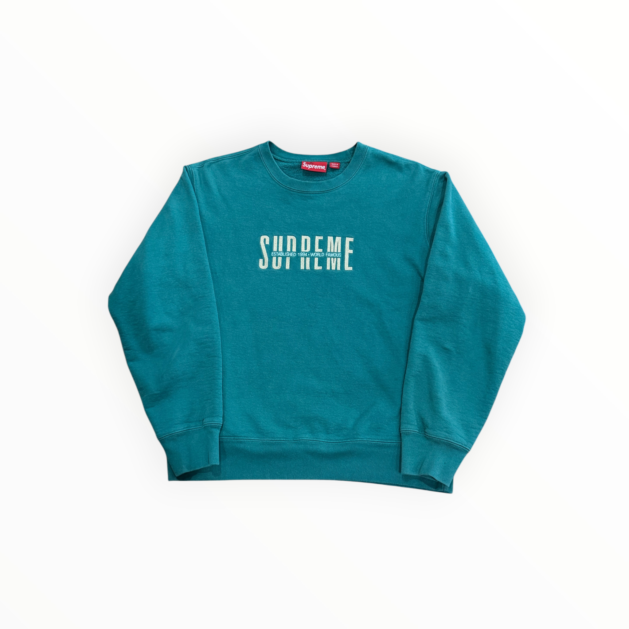 Supreme World Famous Crewneck Dark Teal