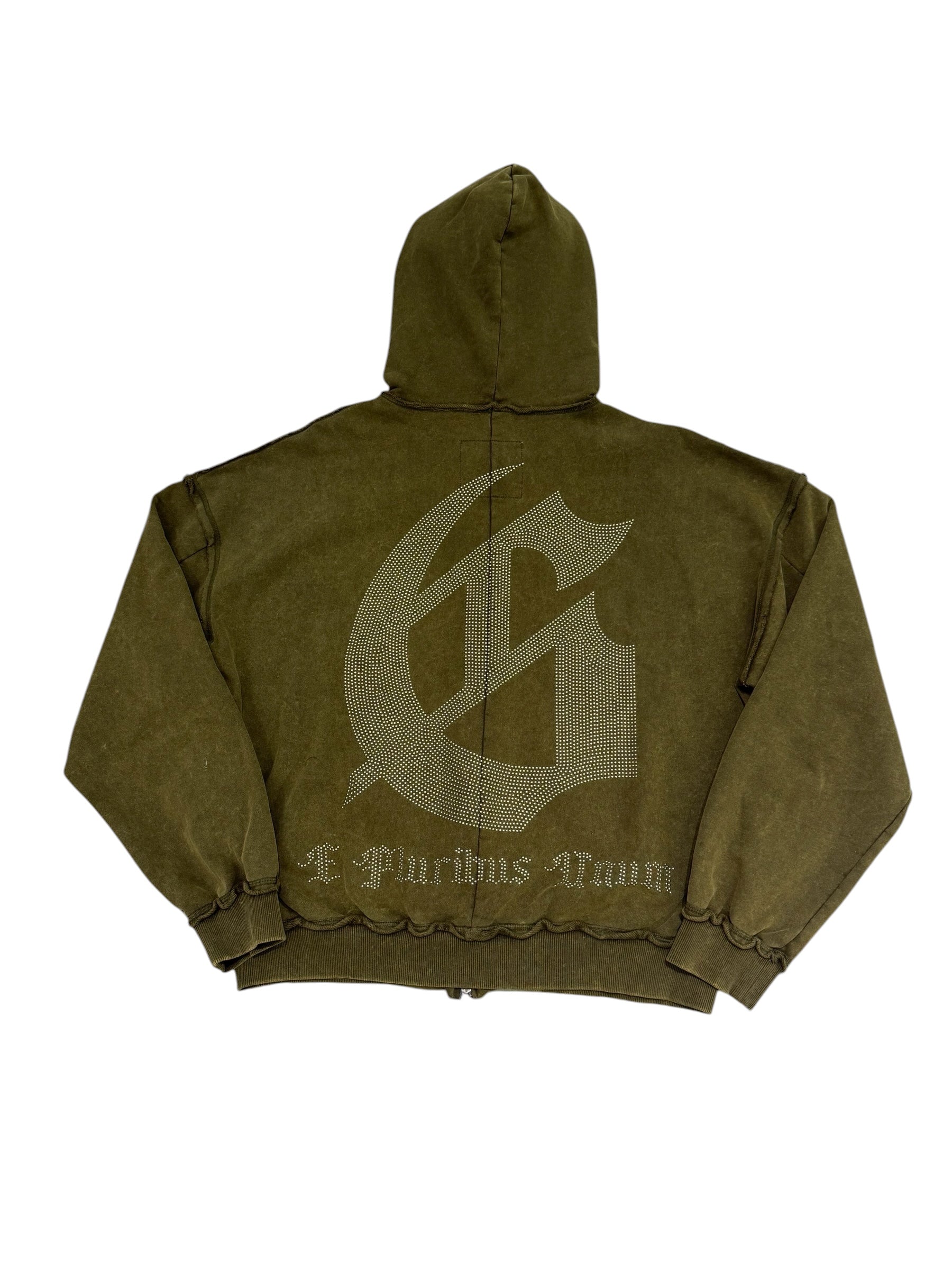 Godspeed Studded OG Logo Hoodie Olive Wash
